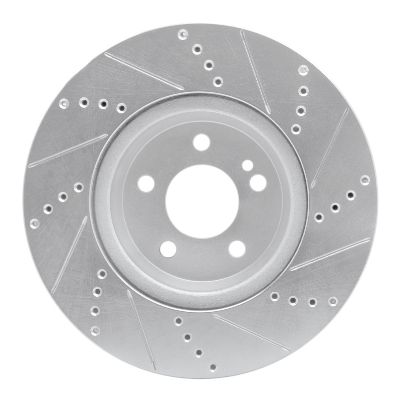 Mercedes-Benz GLC350e Brake Rotor (1) - Rear Left - R1 Concepts - Drilled & Slotted - Silver - `16-`23